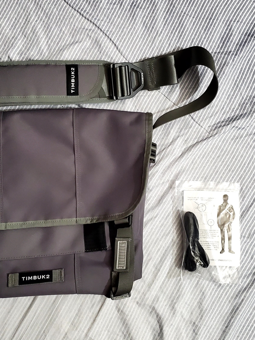 Timbuk2 Classic Gray Messenger Bag with Black Strap